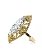 Vintage Anillo Circón Oro amarillo de 14 quilates vrc005y